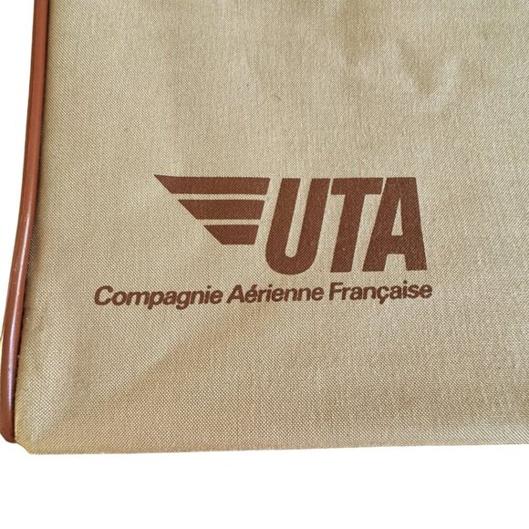 VTG UTA French‎ Airlines Crew Bag Zip Around Canvas Flight Attendants Pilots - Picture 3 of 12